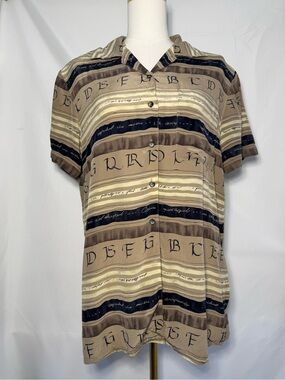 vintage Jones New York Short Sleeve Button-Down Shirt silk shirt